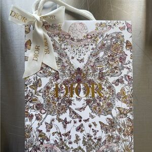 Dior Floral Gift Bag with Gold Accents